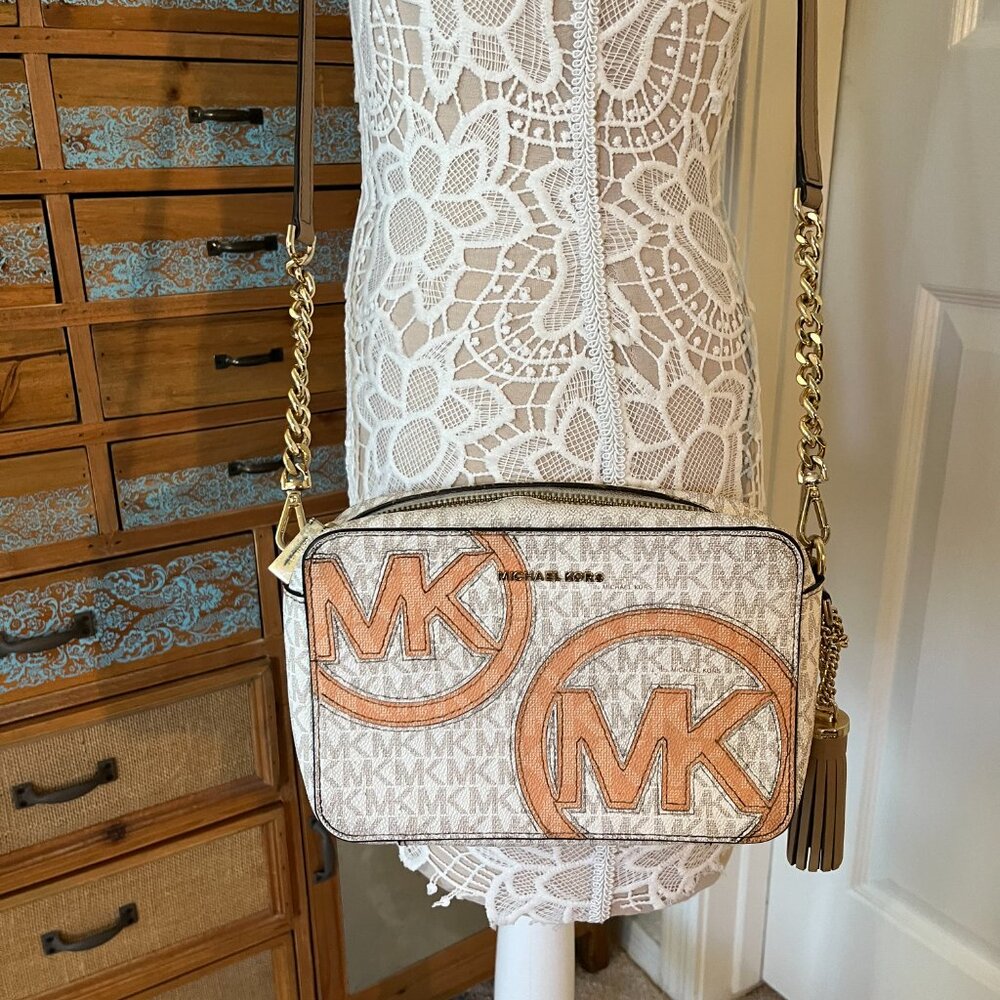 Michael Kors - Rare- Ginny Crossbody Bag W/ Orange Logo -Vintage - Picture 8 of 13